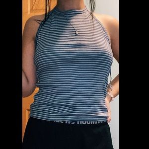 Blue Stripped Halter Top